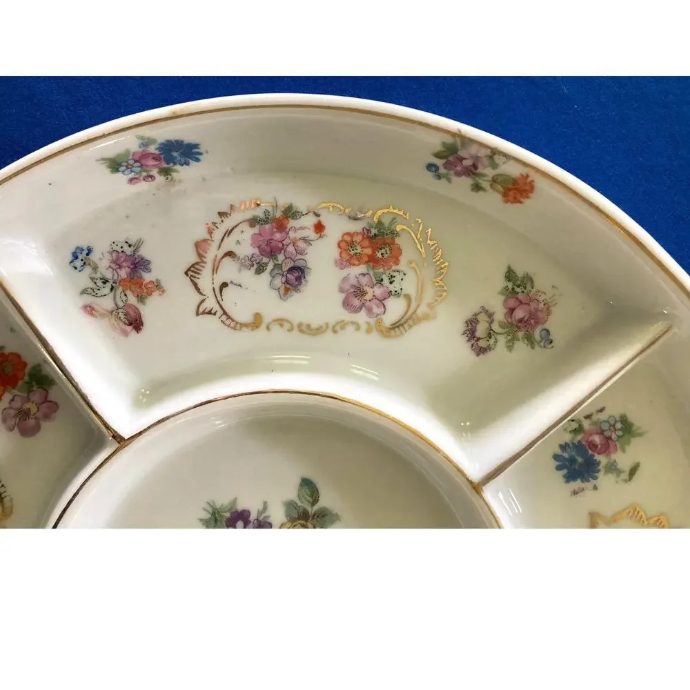 VTG Platter Japanese Serving Dip Relish Dish w/ Original Decorative Box